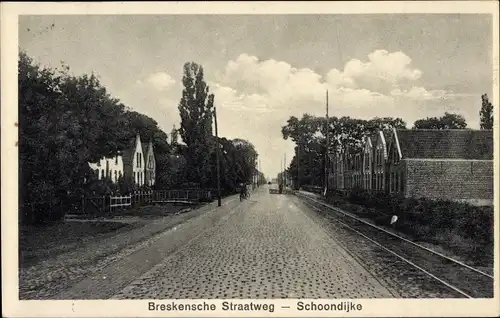 Ak Schoondijke Sluis Zeeland Niederlande, Breskensche Straatweg