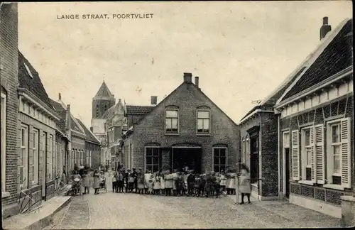 Ak Poortvliet Zeeland, Lange Straat