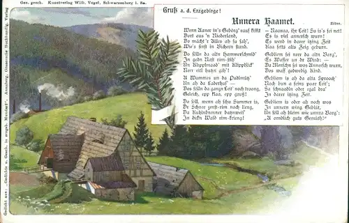 Lied Ak Annera Haamet, Trachten Erzgebirge, Wohnhaus
