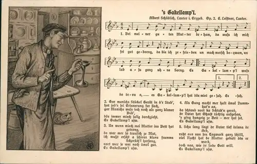 Lied Ak 's Gakellamp'l, Albert Schädlich, Erzgebirge, Wilhelm Vogel Nr. 60