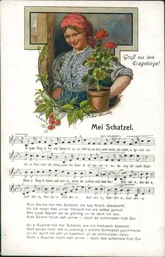 Lied Künstler Ak Schneider, Rud., Mei Schatzel, Erzgebirge, Wilhelm Vogel