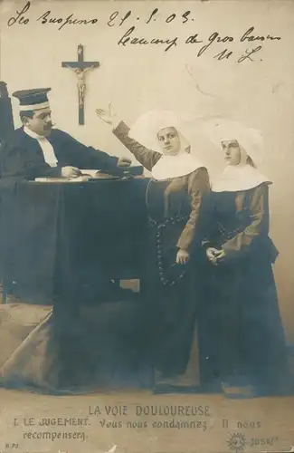 Ak Der schmerzhafte Weg, das Urteil, du verurteilst uns