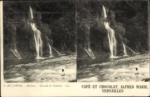 Stereo Ak Hakoni Präf. Kanagawa Japan, Yunnoto-Wasserfall