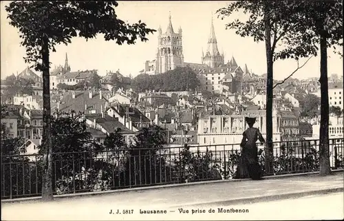 Ak Lausanne Kt. Waadt Schweiz, Stadtpanorama, Blick über die Dächer der Stadt