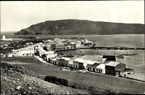 Ak Fornells Menorca Balearen, Blick auf das Fischerdorf