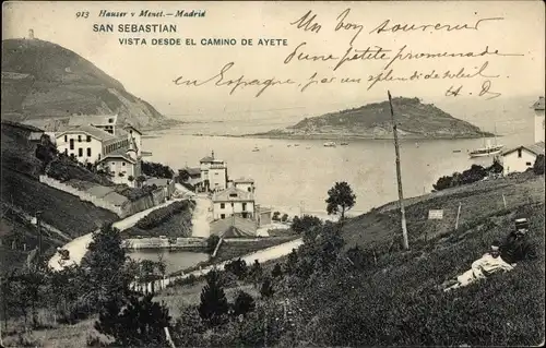 Ak Donostia San Sebastián Baskenland, Blick vom Camino de Ayete