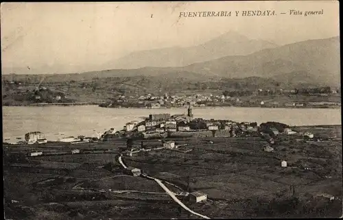 Ak Hondarribia Fuenterrabia Baskenland, Gesamtansicht, Hendaye