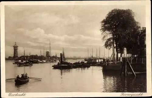 Ak Dordrecht Südholland Niederlande, Riviergezicht, Leuchtturm