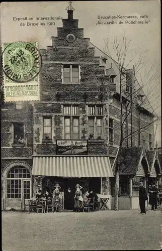 Ak Bruxelles Brüssel, Internationale Ausstellung 1910, Kermesse, Café Au Jardin de Polichinelle