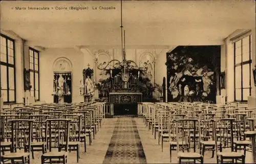 Ak Cointe Liège Lüttich, Maria Immaculata, Kapelle, Inneres
