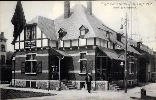 Ak Liège Lüttich Wallonien, Exposition universelle de 1905, Ferme demonstrative