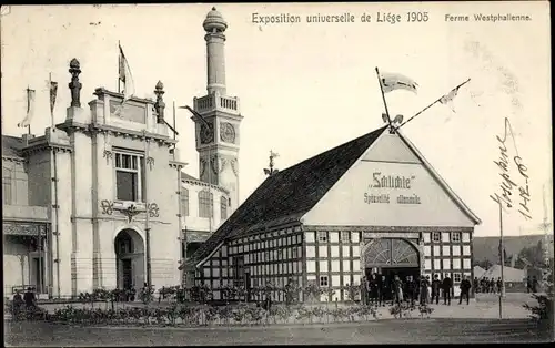 Ak Lüttich Lüttich Wallonien, Weltausstellung 1905, Westfälischer Bauernhof