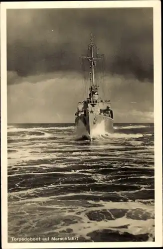 Ak Deutsches Kriegsschiff, Torpedoboot auf Marschfahrt