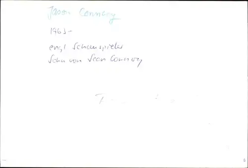 Ak Schauspieler Jason Connery, Portrait, Autogramm