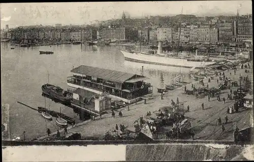 Ak Marseille Bouches du Rhône, Quai des Belges