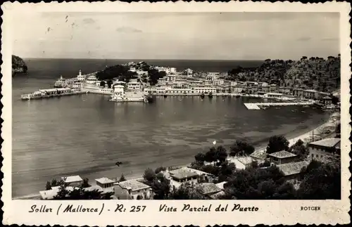 Ak Sóller Mallorca Balearen, Teilansicht des Hafens