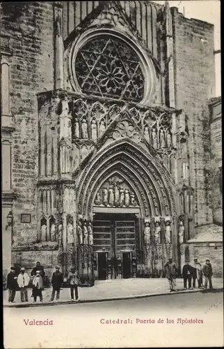 Ak Valencia Stadt Spanien, Kathedrale, Puerta de los Apostoles