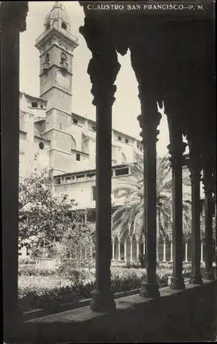 Ak Ourense Galicien, Claustro San Francisco, Innenhof, Säulen