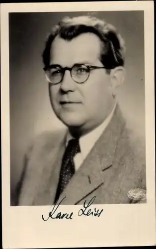 Ak Schauspieler Karel Leiss, Portrait, Autogramm
