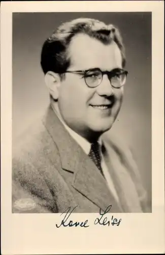 Ak Schauspieler Karel Leiss, Portrait, Autogramm
