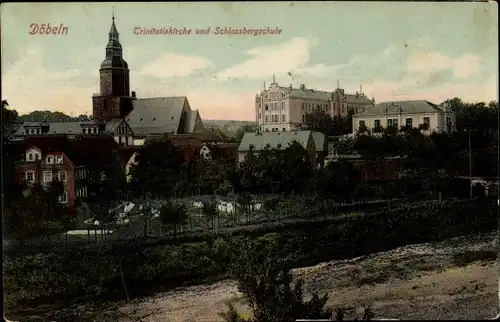 Ak Döbeln in Sachsen, Trinitatiskirche, Schlossbergschule