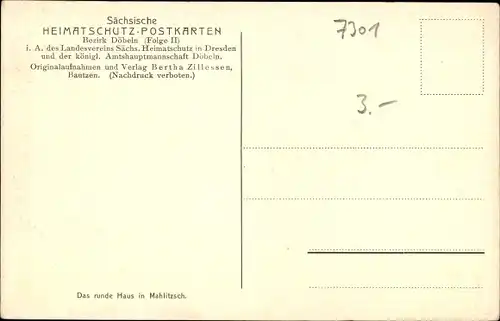Ak Mahlitzsch Roßwein im Mittelsächsischen Bergland, Das runde Haus