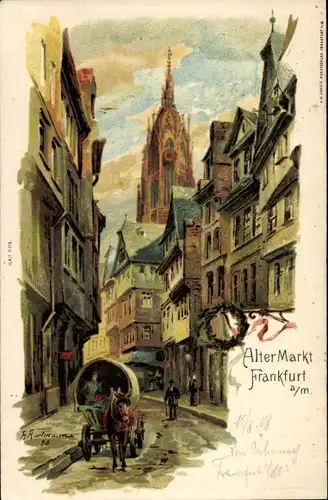 Künstler Litho Hartmann, H., Frankfurt am Main, Alter Markt