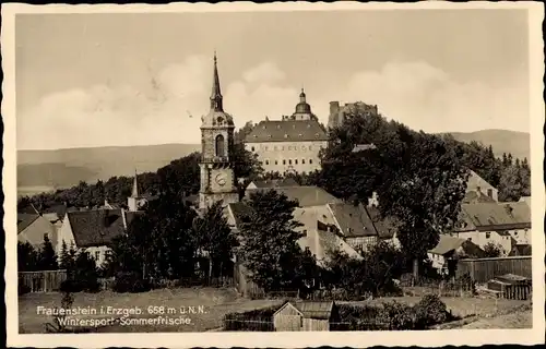 Ak Frauenstein im Erzgebirge, Kirche, Burg