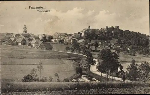 Ak Frauenstein im Erzgebirge, Totalansicht