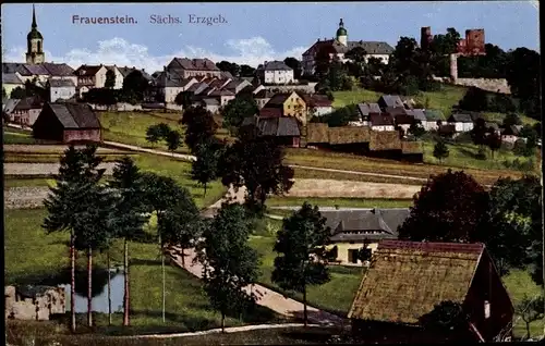 Ak Frauenstein im Erzgebirge, Totalansicht