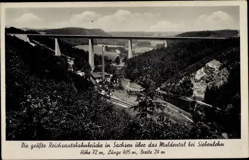 Ak Siebenlehn Großschirma Sachsen, Reichsautobahnbrücke