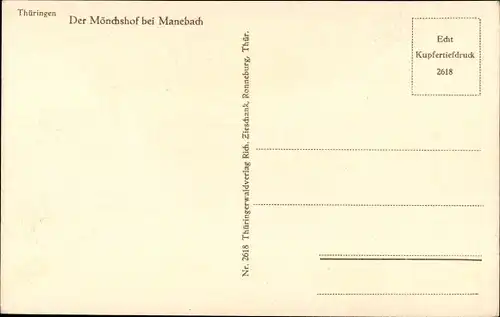 Ak Manebach Ilmenau im Ilm Kreis Thüringen, Mönchshof