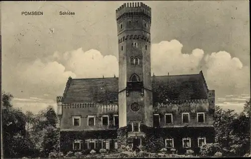 Ak Pomßen Parthenstein in Sachsen, Schloss