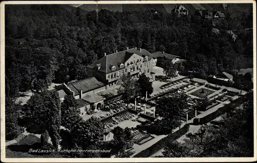 Ak Bad Lausick in Sachsen, Fliegeraufnahme vom Kurhotel Hermannsbad