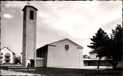 Ak Lauingen an der Donau Schwäbische Alb, Evangelische Kirche