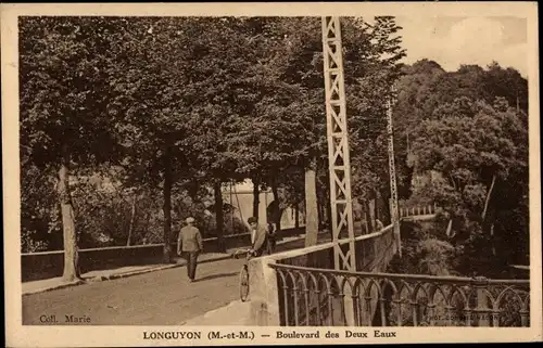 Ak Longuyon Meurthe et Moselle, Boulevard des Deux Eaux