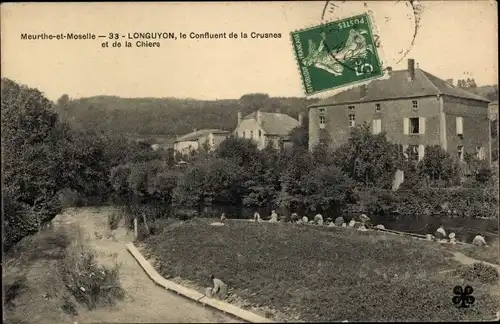 Ak Longuyon Meurthe et Moselle, Confluent de la Crusnes et de la Chiers