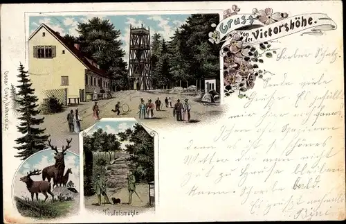 Litho Gernrode Quedlinburg im Harz, Viktorshöhe, Teufelsmühle