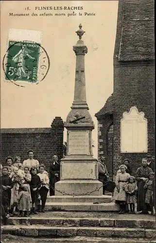 Ak Flines les Raches, Denkmal für Kinder, die für ihr Land gestorben sind