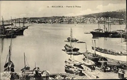 Ak Palma de Mallorca Balearen, Hafen