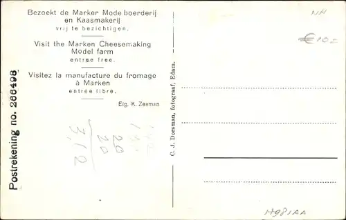 Ak Marken Nordholland Niederlande, Modefarm, Käserei