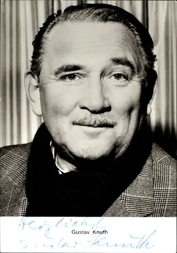 Ak Schauspieler Gustav Knuth, Portrait, Autogramm