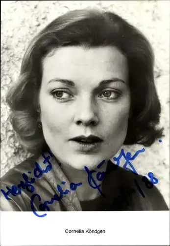 Ak Schauspielerin Cornelia Köndgen, Portrait, Autogramm