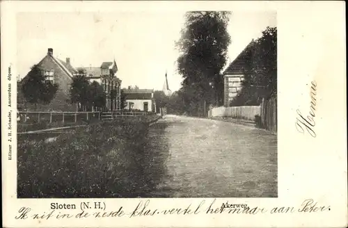 Ak Sloten Amsterdam Nordholland Niederlande, Straßenpartie, Wohnhäuser