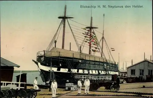 Ak Den Helder Nordholland Niederlande, Blokschip H. M. Neptunus