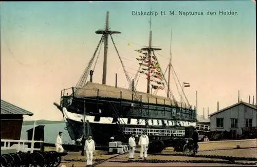 Ak Den Helder Nordholland Niederlande, Blokschip H. M. Neptunus