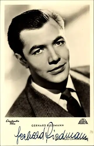 Ak Schauspieler Gerhard Riedmann, Portrait, Die schöne Müllerin, Autogramm