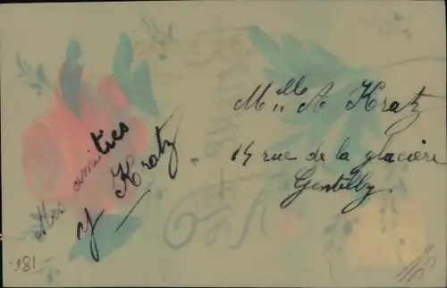 Zelluloid Ak Glückwunsch, Blühende Blume