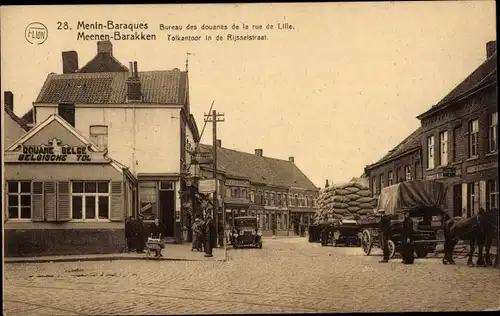 Ak Menin Menin Meenen Lys Westflandern, Zollamt in der Rue de Lille