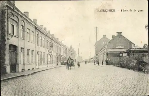 Ak Waregem Waereghem Wareghem Westflandern, Bahnhofsplatz